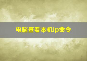 电脑查看本机ip命令