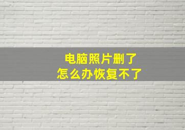 电脑照片删了怎么办恢复不了