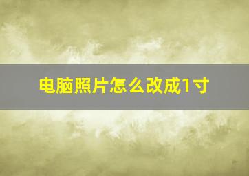 电脑照片怎么改成1寸