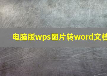 电脑版wps图片转word文档