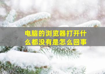 电脑的浏览器打开什么都没有是怎么回事