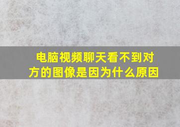 电脑视频聊天看不到对方的图像是因为什么原因