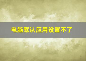 电脑默认应用设置不了