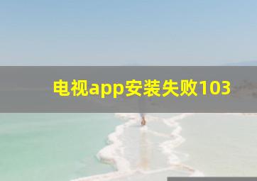 电视app安装失败103