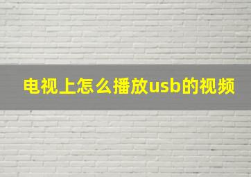 电视上怎么播放usb的视频