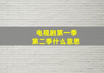 电视剧第一季第二季什么意思