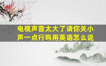 电视声音太大了请你关小声一点行吗用英语怎么说