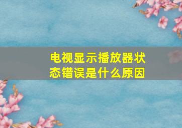 电视显示播放器状态错误是什么原因