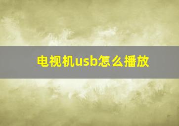 电视机usb怎么播放