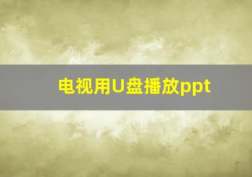 电视用U盘播放ppt