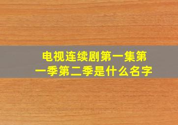 电视连续剧第一集第一季第二季是什么名字