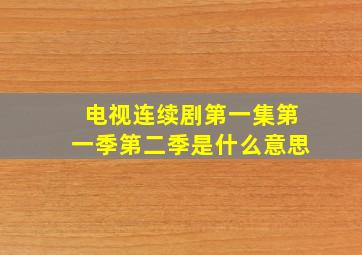 电视连续剧第一集第一季第二季是什么意思