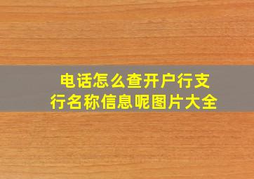 电话怎么查开户行支行名称信息呢图片大全