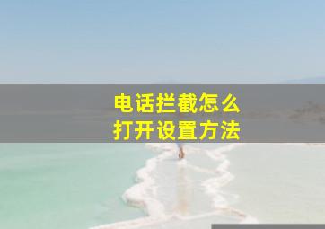 电话拦截怎么打开设置方法