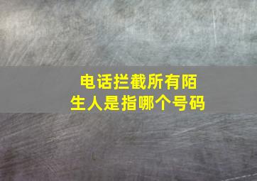 电话拦截所有陌生人是指哪个号码