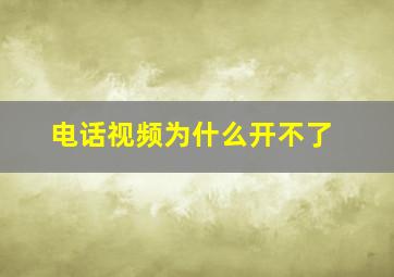 电话视频为什么开不了