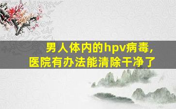 男人体内的hpv病毒,医院有办法能清除干净了