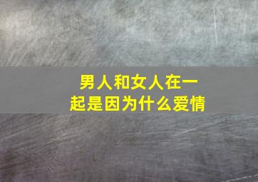 男人和女人在一起是因为什么爱情