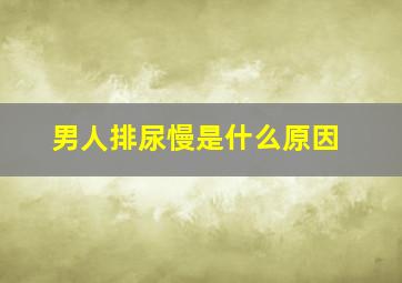 男人排尿慢是什么原因