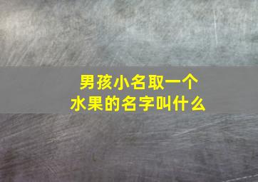 男孩小名取一个水果的名字叫什么