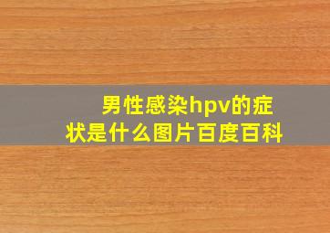 男性感染hpv的症状是什么图片百度百科