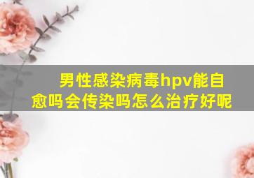 男性感染病毒hpv能自愈吗会传染吗怎么治疗好呢