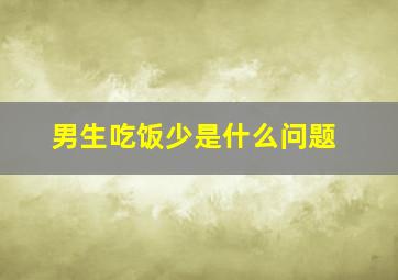 男生吃饭少是什么问题