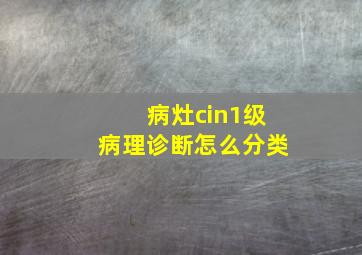 病灶cin1级病理诊断怎么分类