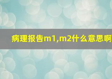 病理报告m1,m2什么意思啊