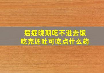 癌症晚期吃不进去饭吃完还吐可吃点什么药