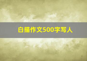 白描作文500字写人