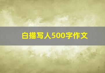 白描写人500字作文