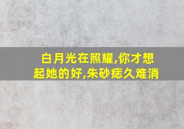 白月光在照耀,你才想起她的好,朱砂痣久难消