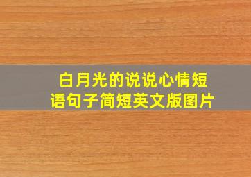 白月光的说说心情短语句子简短英文版图片