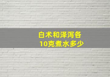 白术和泽泻各10克煮水多少