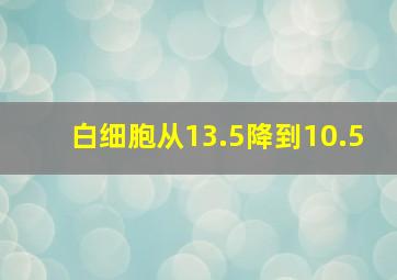 白细胞从13.5降到10.5