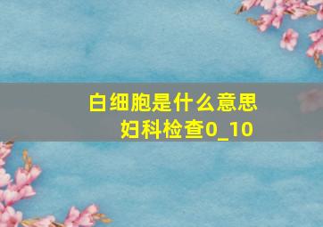 白细胞是什么意思妇科检查0_10