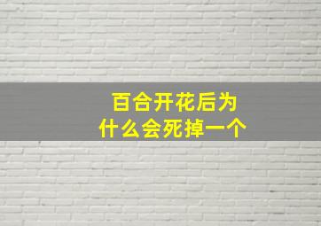 百合开花后为什么会死掉一个