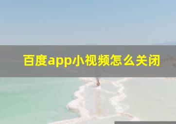 百度app小视频怎么关闭