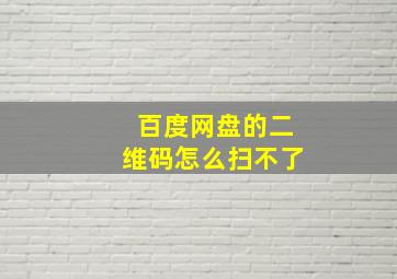 百度网盘的二维码怎么扫不了