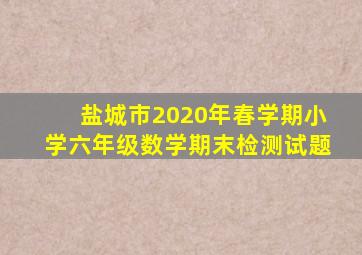 盐城市2020年春学期小学六年级数学期末检测试题