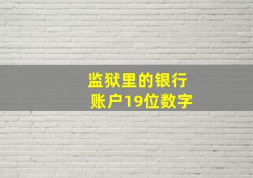 监狱里的银行账户19位数字