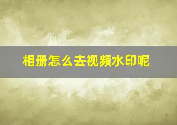 相册怎么去视频水印呢