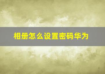 相册怎么设置密码华为