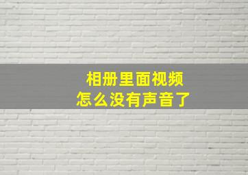 相册里面视频怎么没有声音了