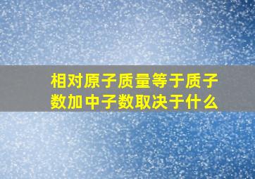 相对原子质量等于质子数加中子数取决于什么