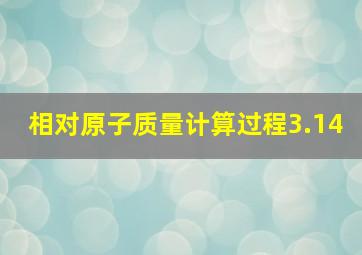 相对原子质量计算过程3.14