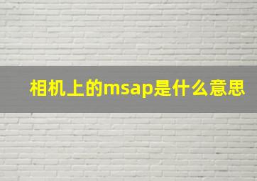 相机上的msap是什么意思