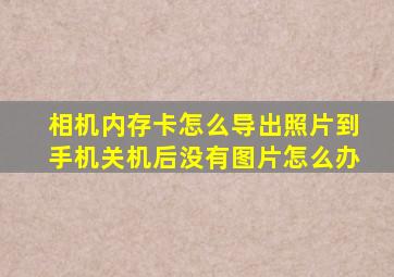 相机内存卡怎么导出照片到手机关机后没有图片怎么办