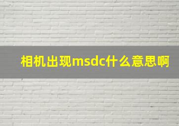 相机出现msdc什么意思啊